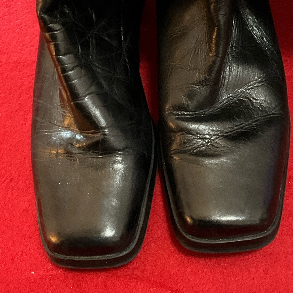 Black Knee-High Leather Boots